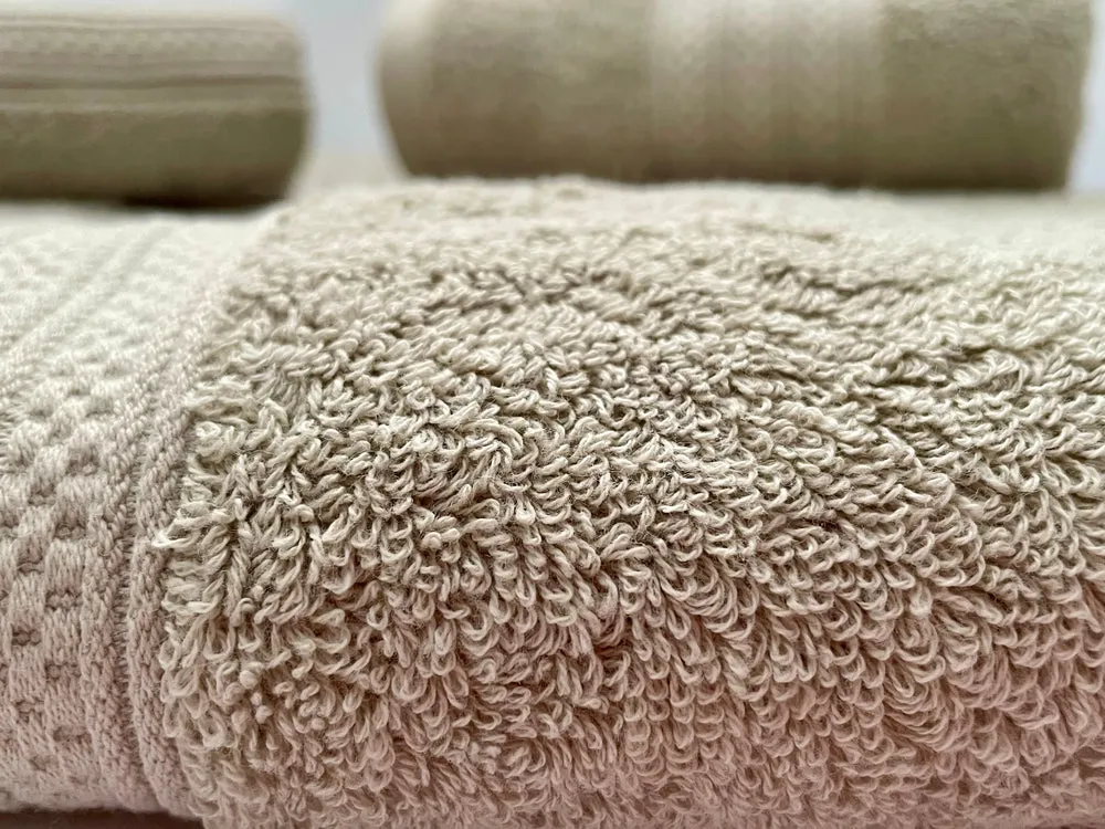 A Linen Harbour towel bundle in complementary colours